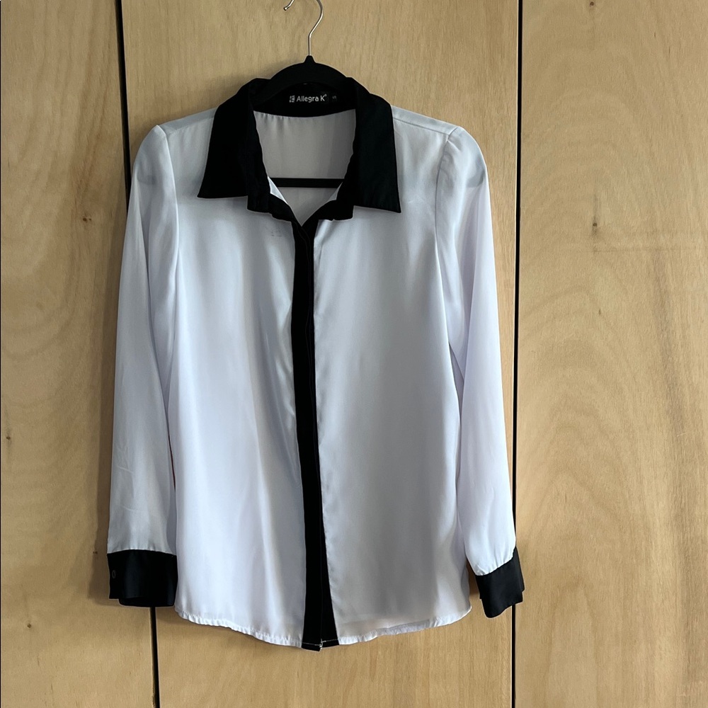 Black and White Button-Up Shirt
